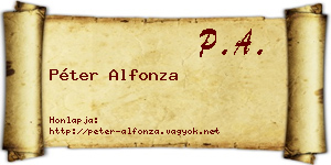 Péter Alfonza névjegykártya